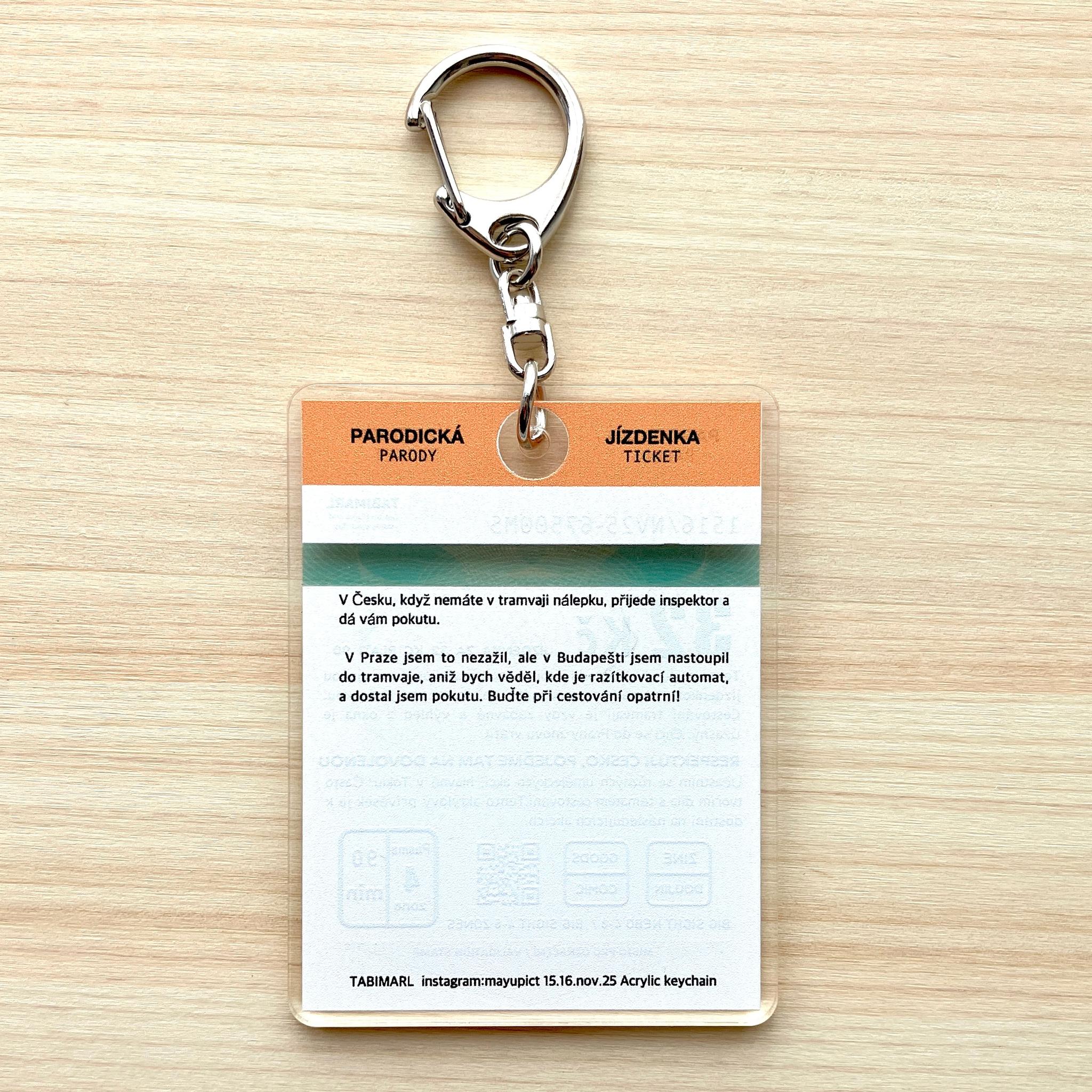 チェコのトラムチケットキーホルダー　オレンジ | 4枚目