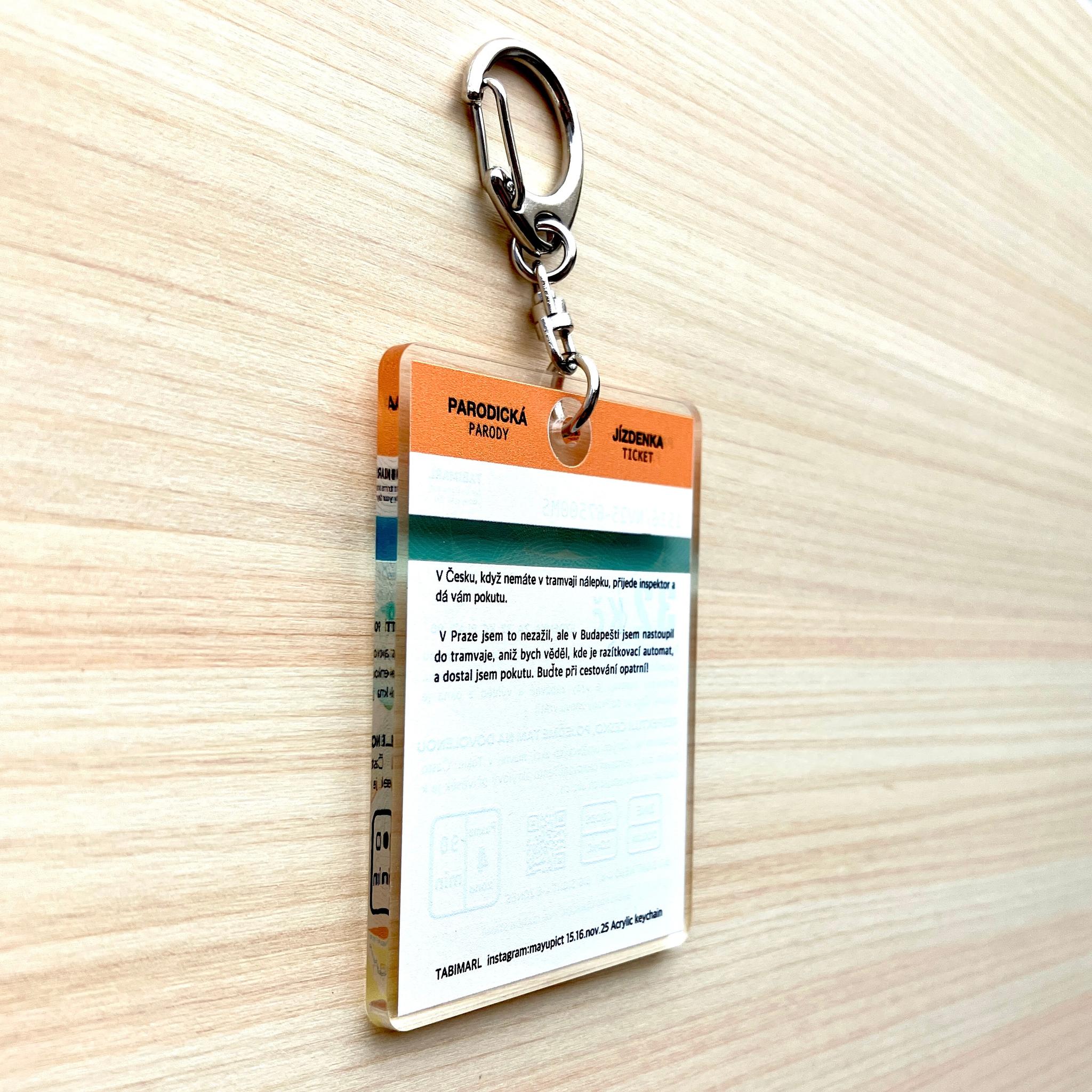 チェコのトラムチケットキーホルダー　オレンジ | 5枚目