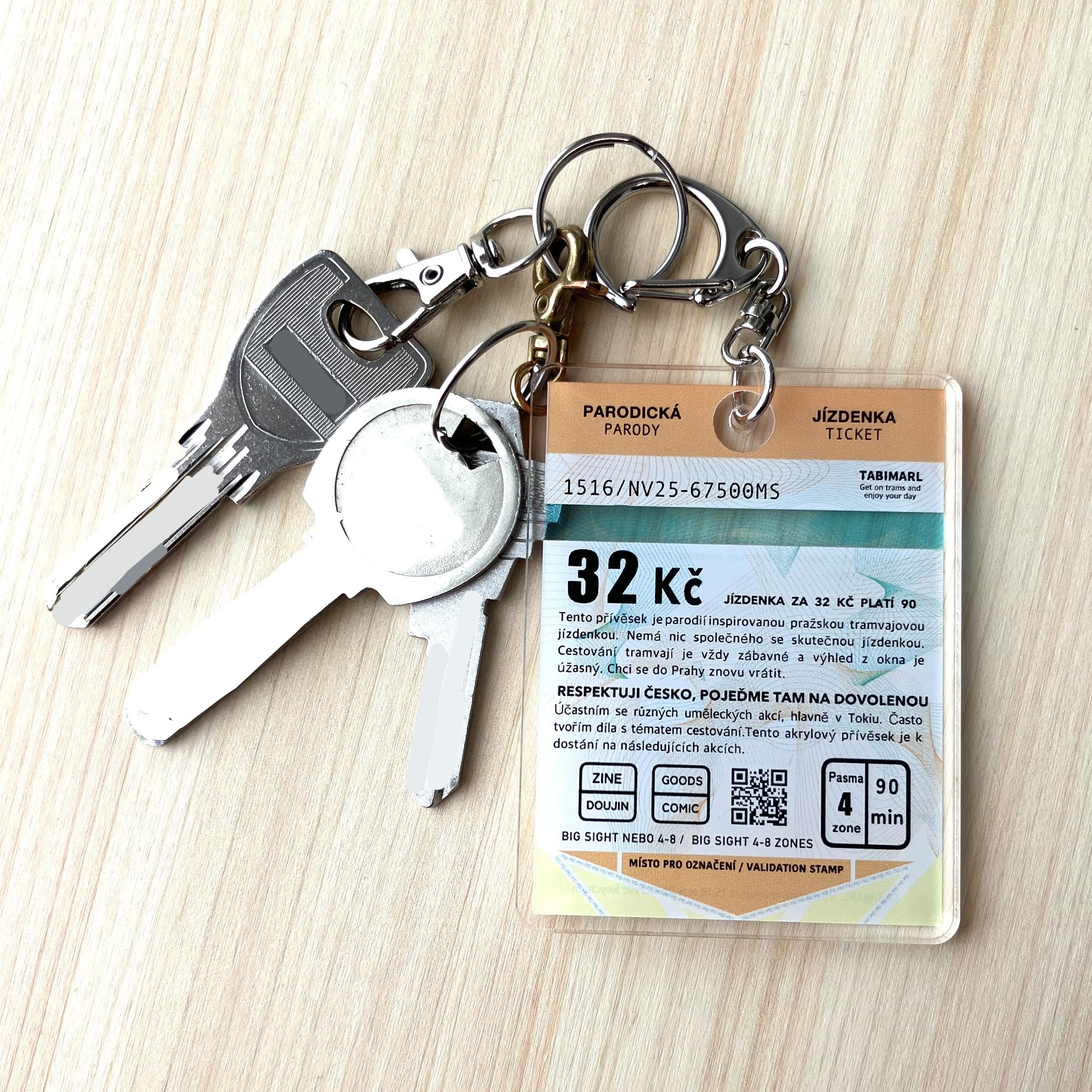 チェコのトラムチケットキーホルダー　オレンジ | 6枚目