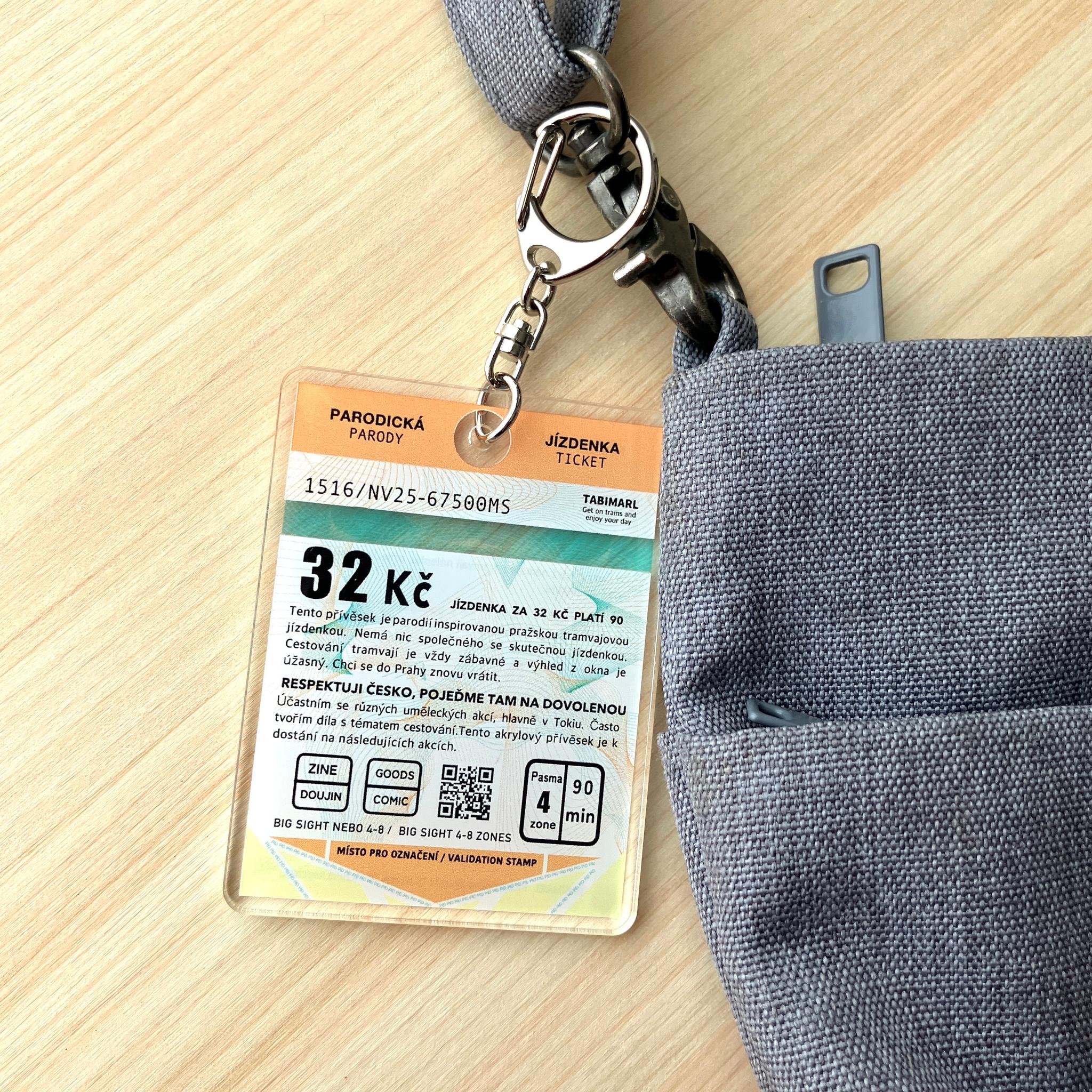 チェコのトラムチケットキーホルダー　オレンジ | 7枚目