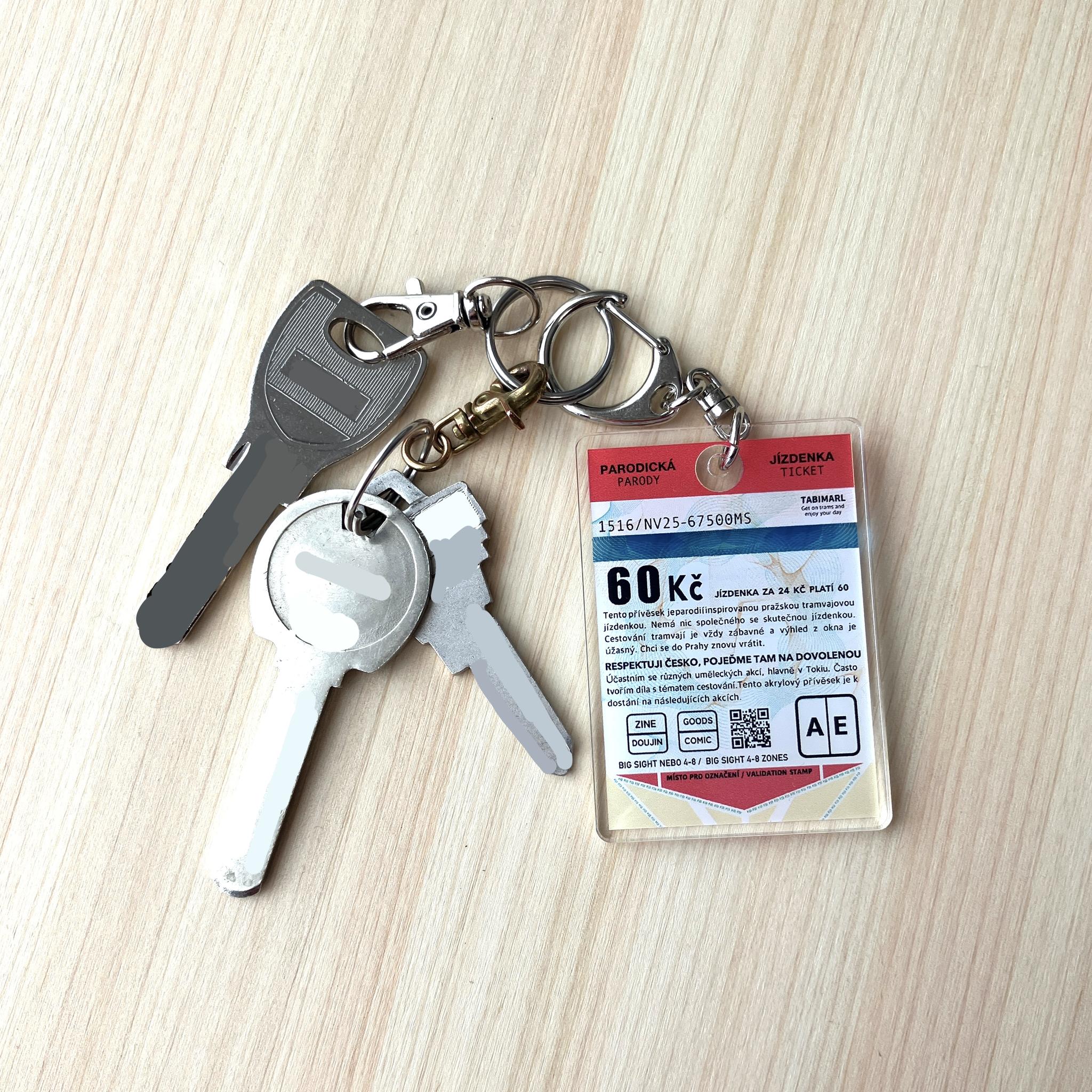 チェコのトラムチケットキーホルダー　赤 | 3枚目