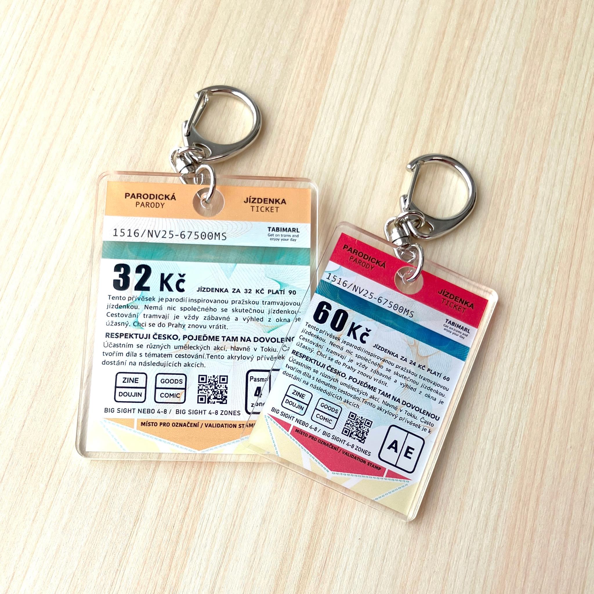 チェコのトラムチケットキーホルダー　赤 | 6枚目