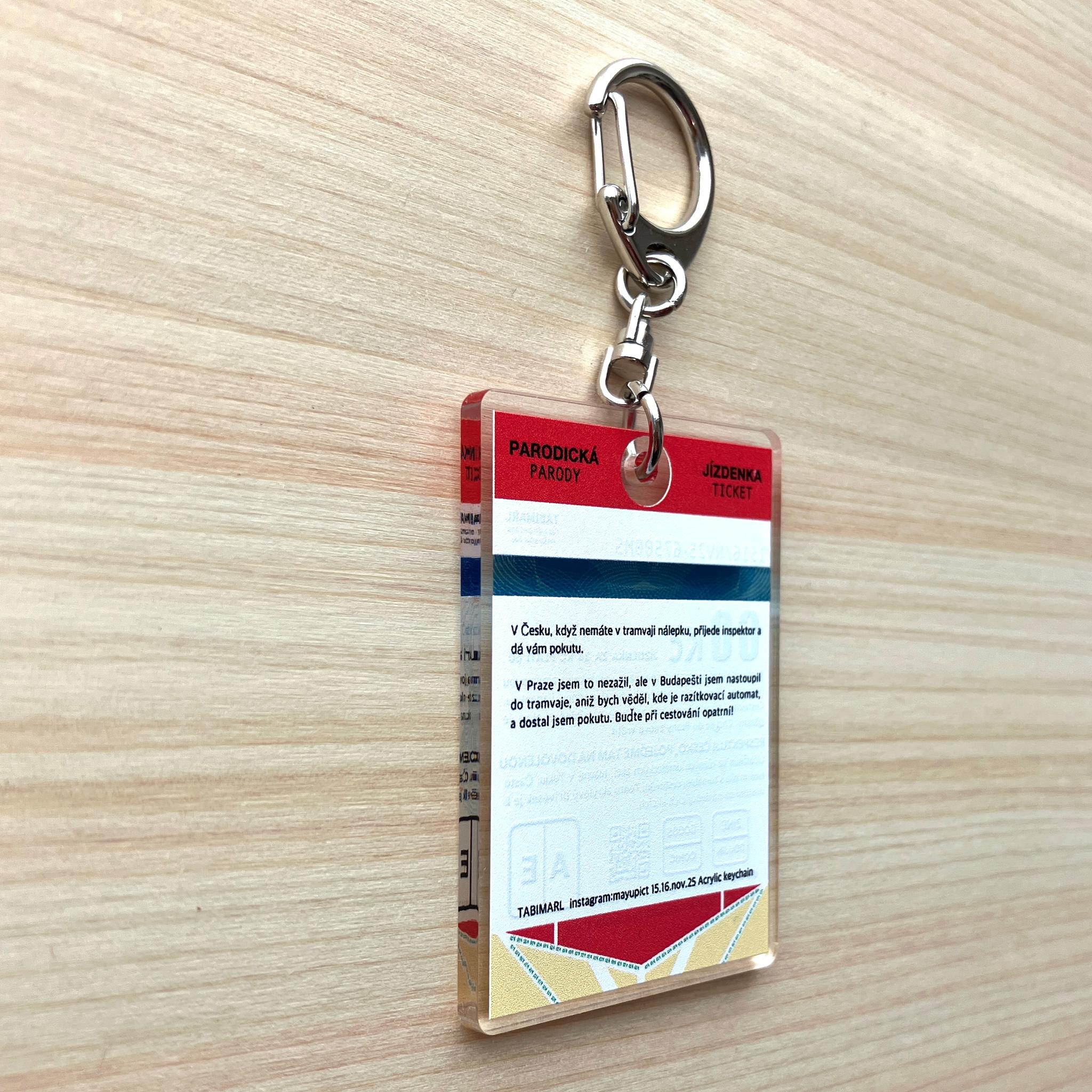 チェコのトラムチケットキーホルダー　赤 | 7枚目