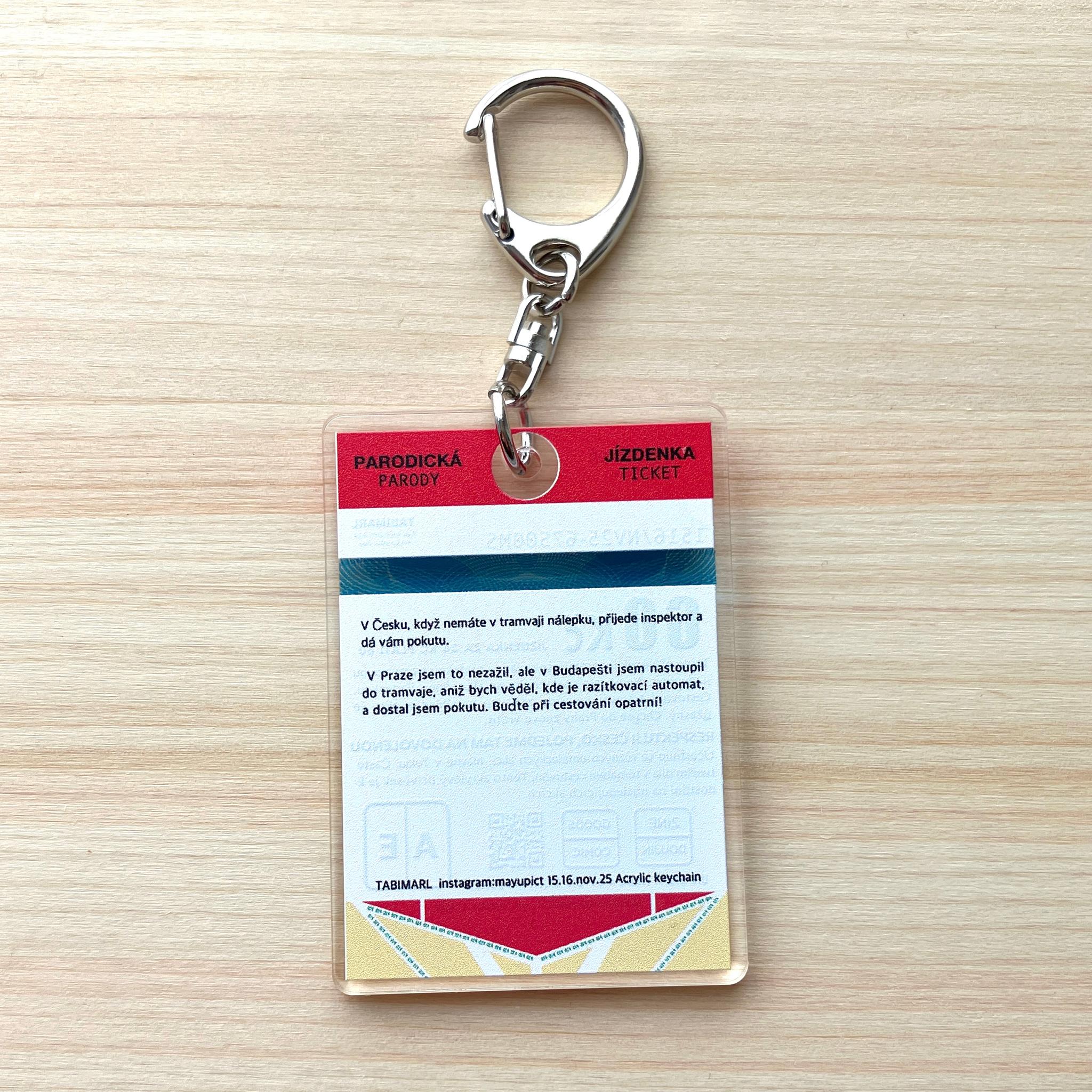 チェコのトラムチケットキーホルダー　赤 | 8枚目