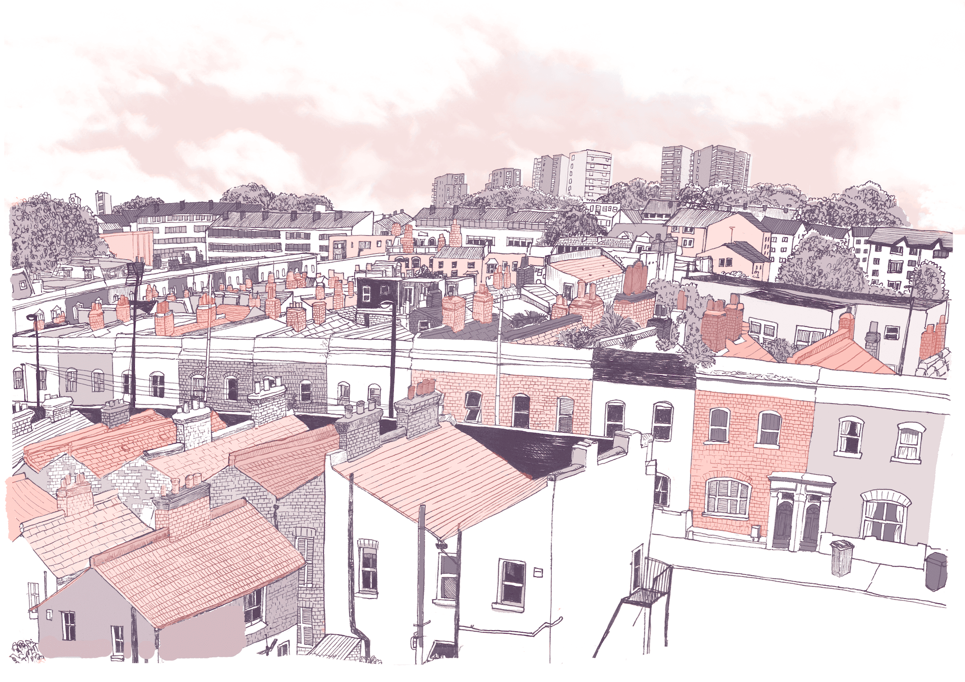 ロンドン郊外　ルイシャムのリソグラフポスター